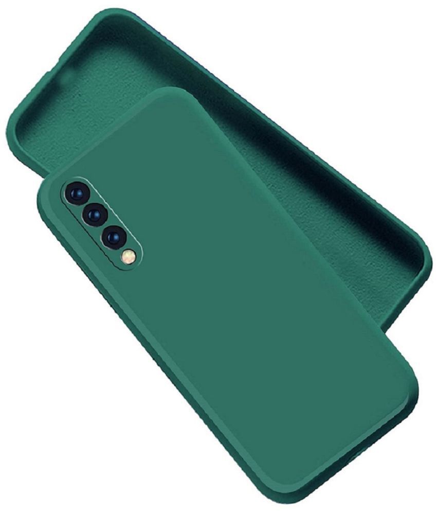     			Case Vault Covers - Green Silicon Plain Cases Compatible For Samsung Galaxy A30s ( Pack of 1 )