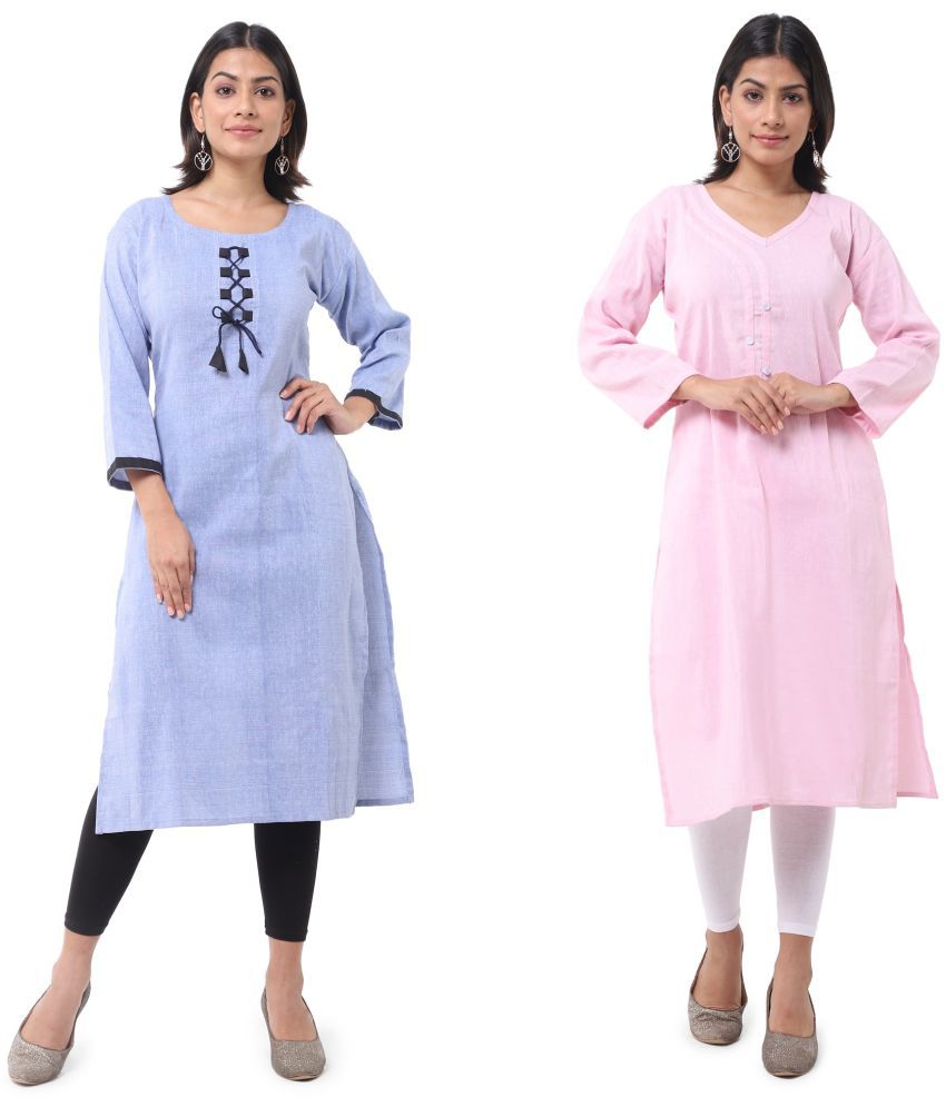 DESHBANDHU DBK  Multicolor Cotton Womens Straight Kurti  Pack of 2    Buy DESHBANDHU DBK  Multicolor Cotton Womens Straight Kurti  Pack of 2   Online at Best Prices in India on Snapdeal