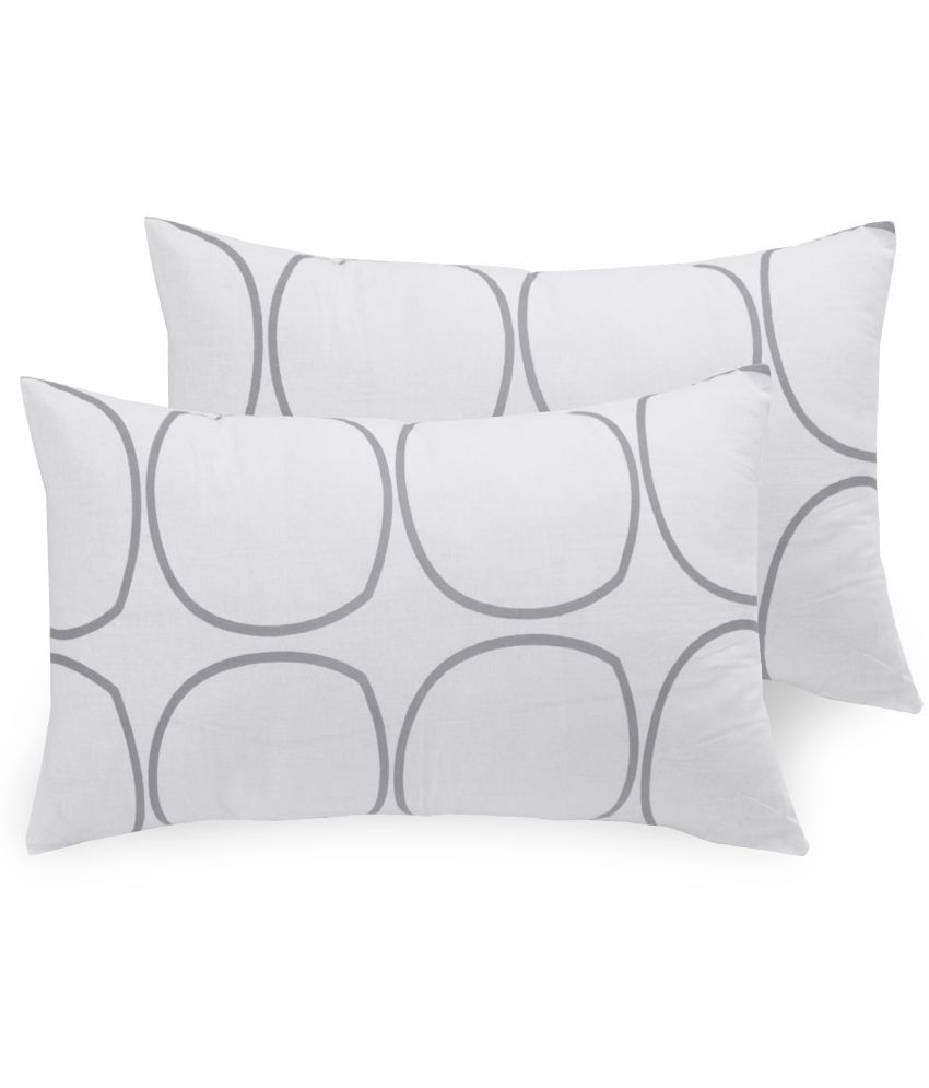     			Huesland - Regular Gray Cotton Pillow Covers 68X43 ( Pack of 2 )