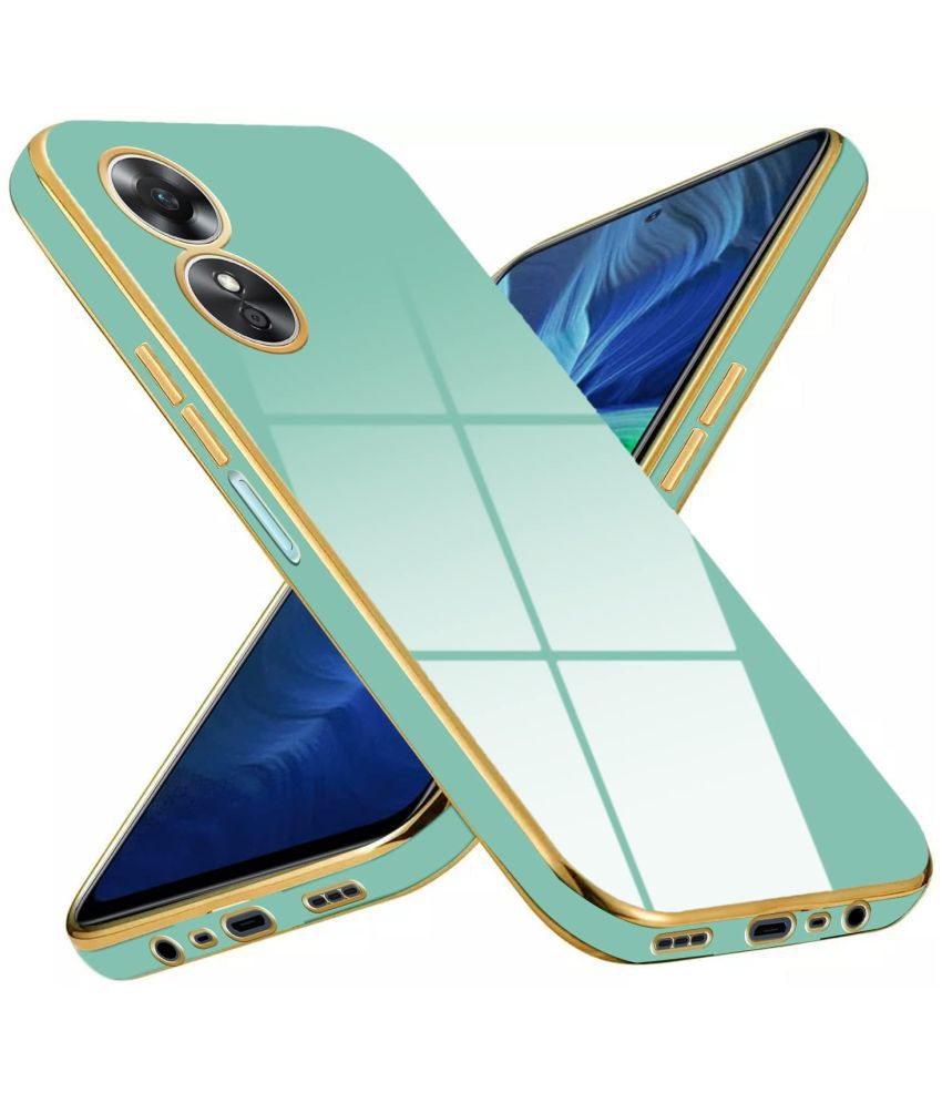     			NBOX - Green Silicon Plain Cases Compatible For Oppo A17 ( Pack of 1 )