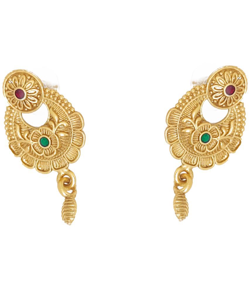     			SHANKH-KRIVA - Golden Stud Earrings ( Pack of 1 )