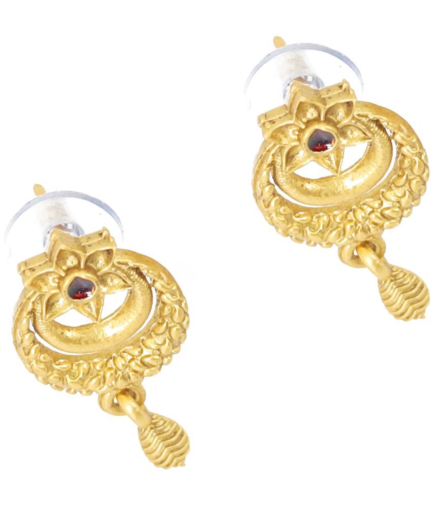     			SHANKH-KRIVA - Golden Stud Earrings ( Pack of 1 )