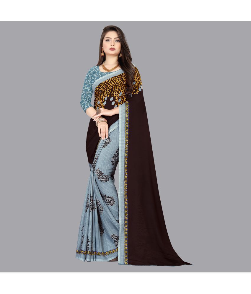     			ANAND SAREES - Grey Georgette Saree With Blouse Piece ( Pack of 1 )