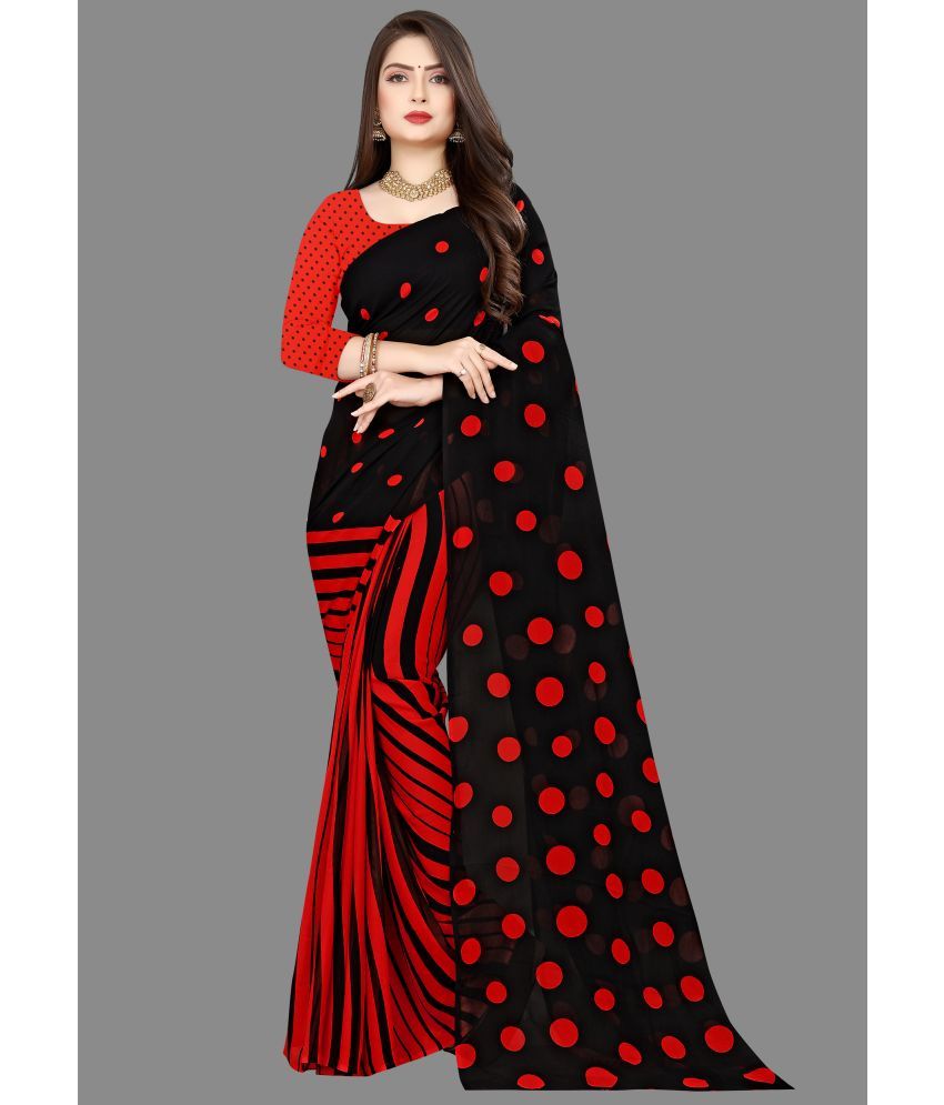     			ANAND SAREES - Red Georgette Saree With Blouse Piece ( Pack of 1 )