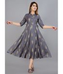 Aurelisa - Grey Rayon Women's Flared Kurti ( Pack of 1 )