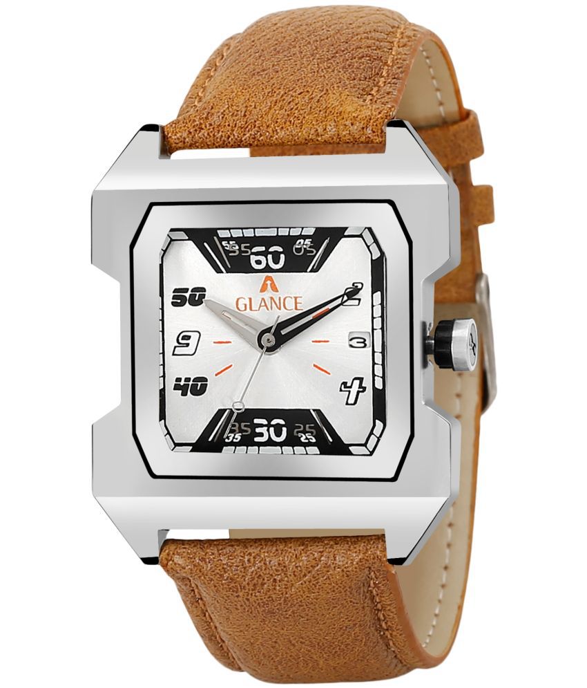     			Aglance - Brown Leather Analog Men's Watch