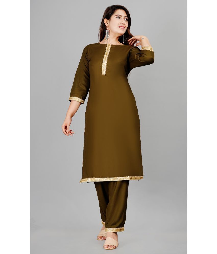     			Aurelisa - Sea Green Straight Rayon Women's Stitched Salwar Suit ( Pack of 1 )