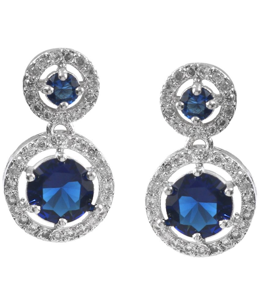     			Jewar Mandi - Blue Drop Earrings ( Pack of 1 )