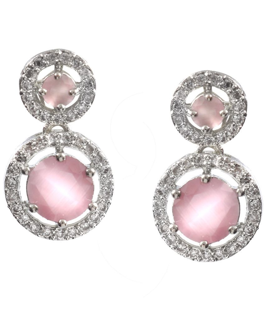     			Jewar Mandi - Light Pink Drop Earrings ( Pack of 1 )