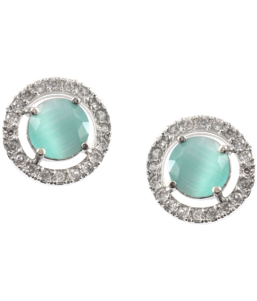     			Jewar Mandi - Turquoise Cluster Earrings ( Pack of 1 )