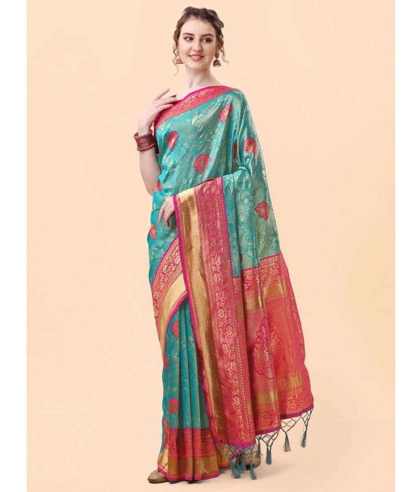     			Rekha Maniyar Fashions - Multicolour Banarasi Silk Saree With Blouse Piece ( Pack of 1 )