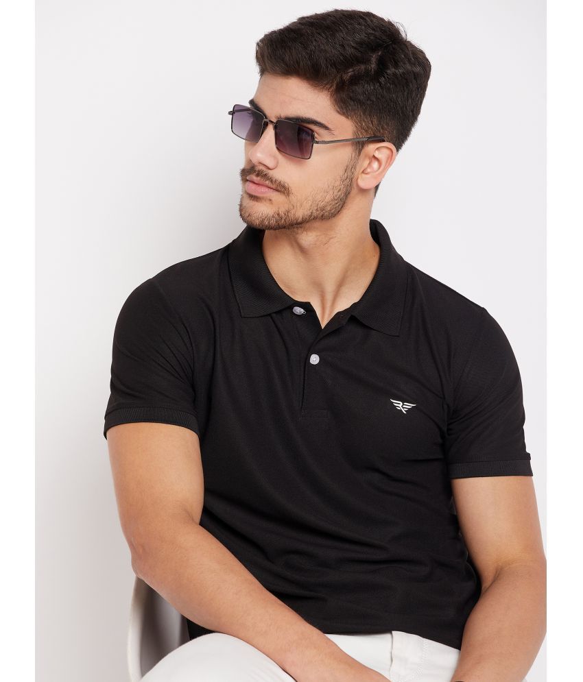     			Riss - Black Cotton Blend Regular Fit Men's Polo T Shirt ( Pack of 1 )
