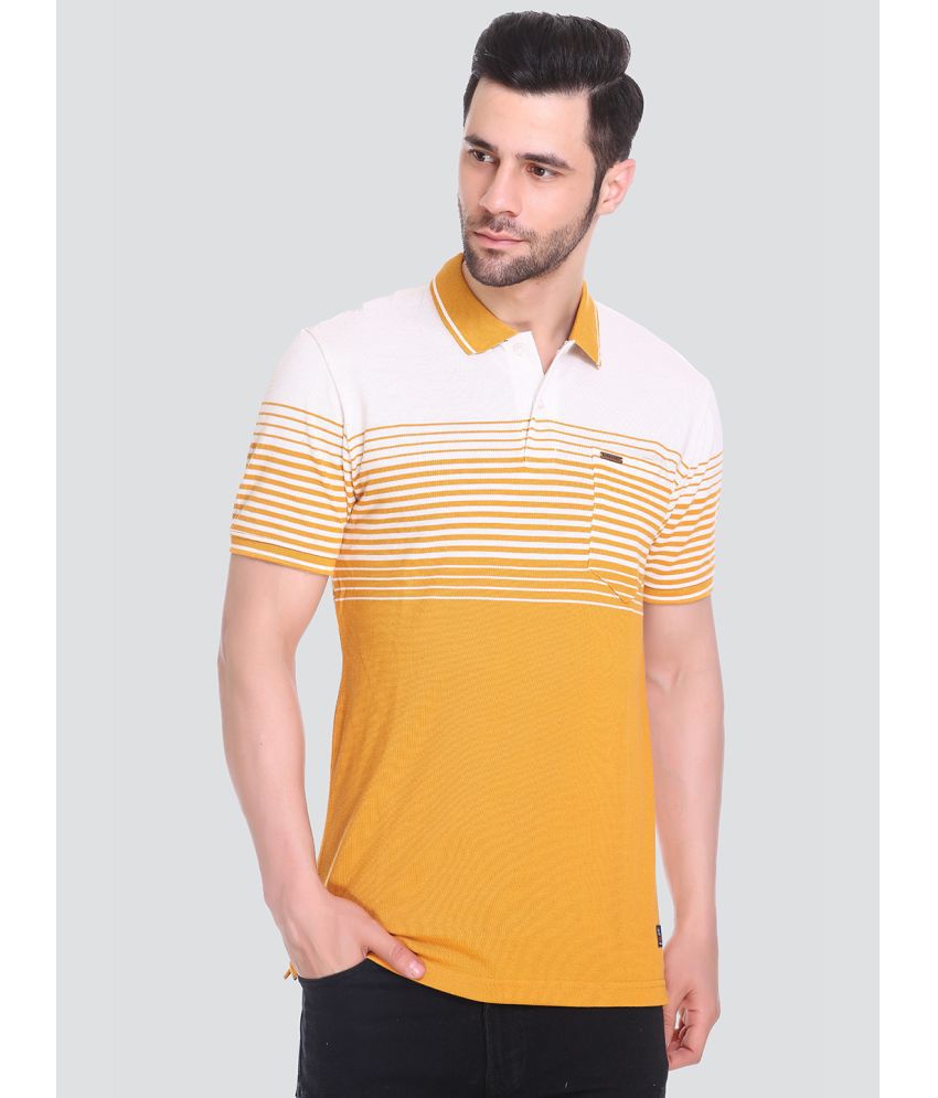     			TK TUCK INN - Yellow Cotton Blend Regular Fit Men's Polo T Shirt ( Pack of 1 )