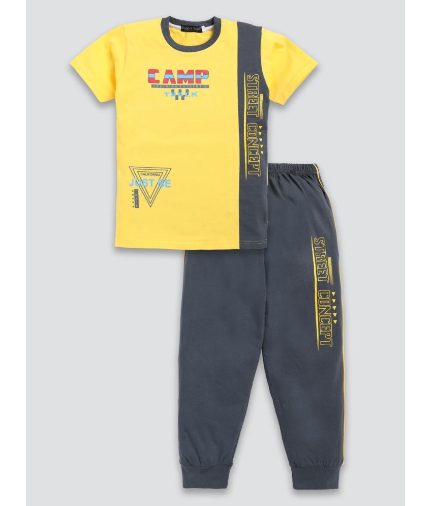     			Todd N Teen Pack of 1 Boys Cotton T-Shirt & Trackpants ( Yellow )