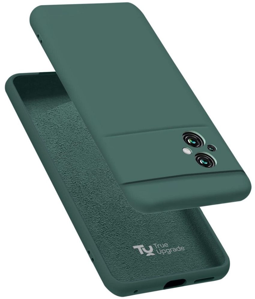     			Case Vault Covers - Green Silicon Plain Cases Compatible For Poco M5 ( Pack of 1 )