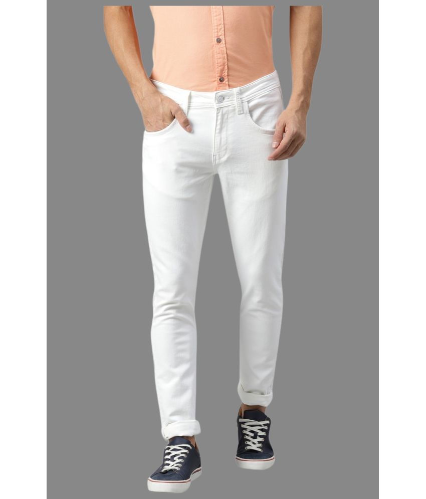     			HALOGEN - White Denim Skinny Fit Men's Jeans ( Pack of 1 )