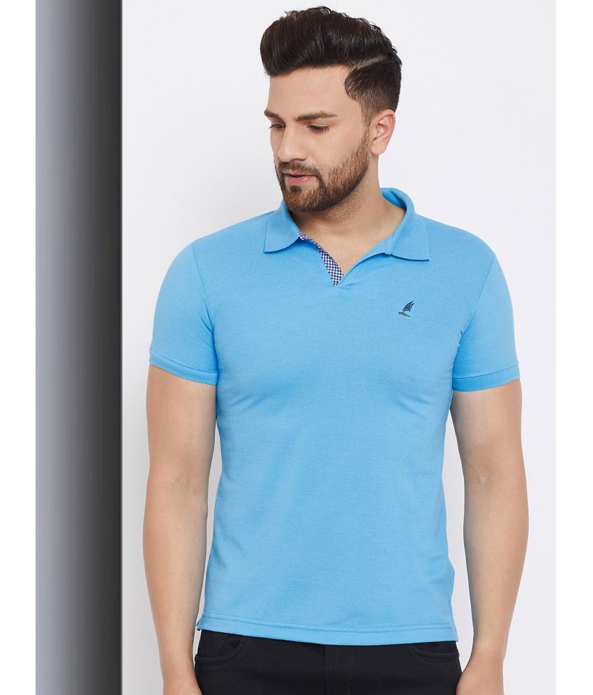     			HARBOR N BAY - Blue Cotton Blend Regular Fit Men's Polo T Shirt ( Pack of 1 )