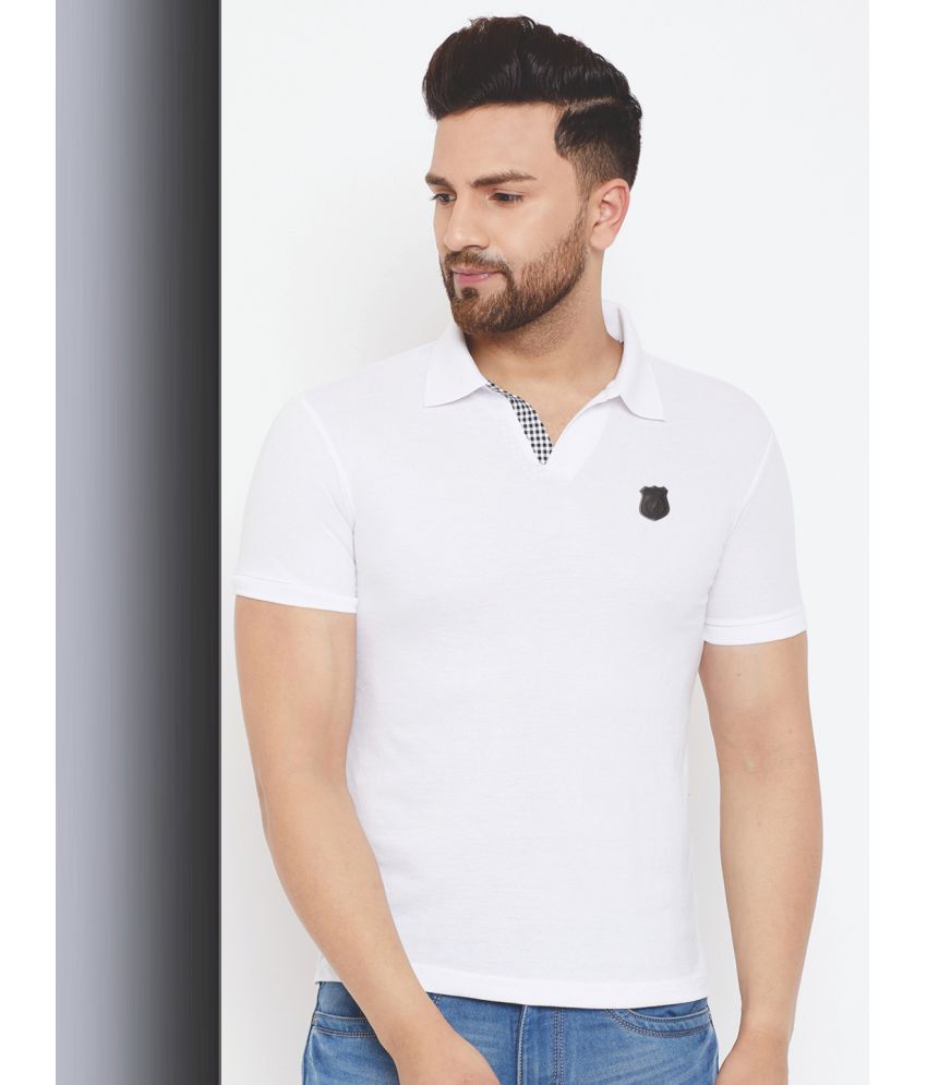     			HARBOR N BAY - White Cotton Blend Regular Fit Men's Polo T Shirt ( Pack of 1 )