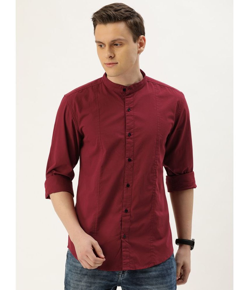     			IVOC - Maroon 100% Cotton Slim Fit Men's Casual Shirt ( Pack of 1 )