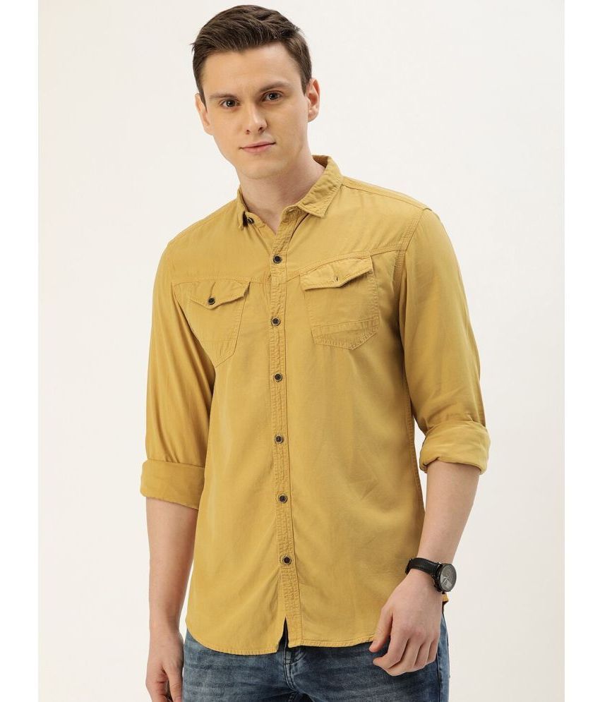     			IVOC - Mustard 100% Cotton Slim Fit Men's Casual Shirt ( Pack of 1 )