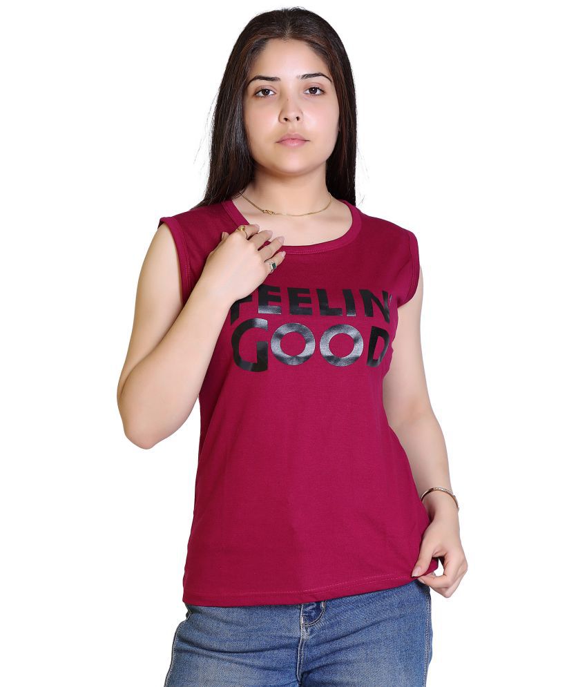     			Infernium - Maroon Cotton Blend Regular Fit Women's T-Shirt ( Pack of 1 )