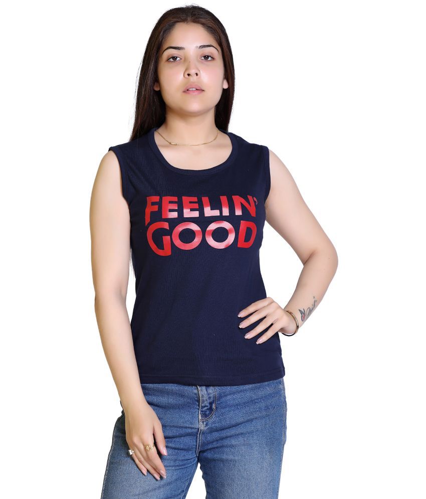     			Infernium - Navy Cotton Blend Regular Fit Women's T-Shirt ( Pack of 1 )