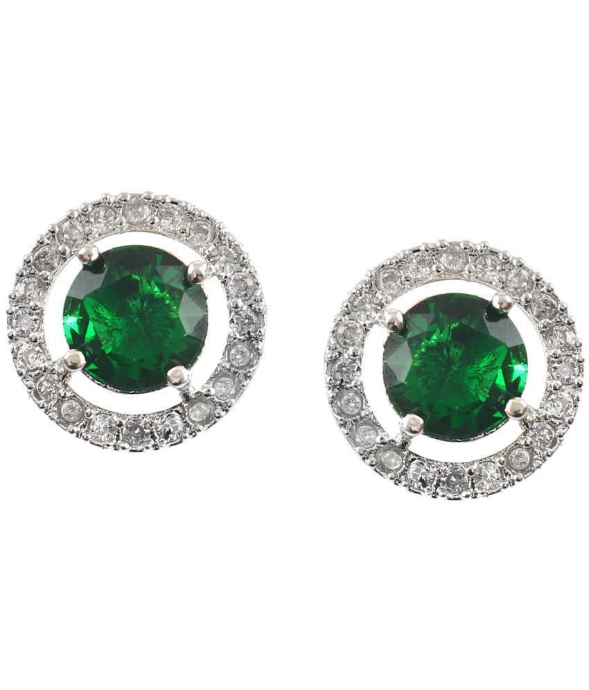     			Jewar Mandi - Green Cluster Earrings ( Pack of 1 )