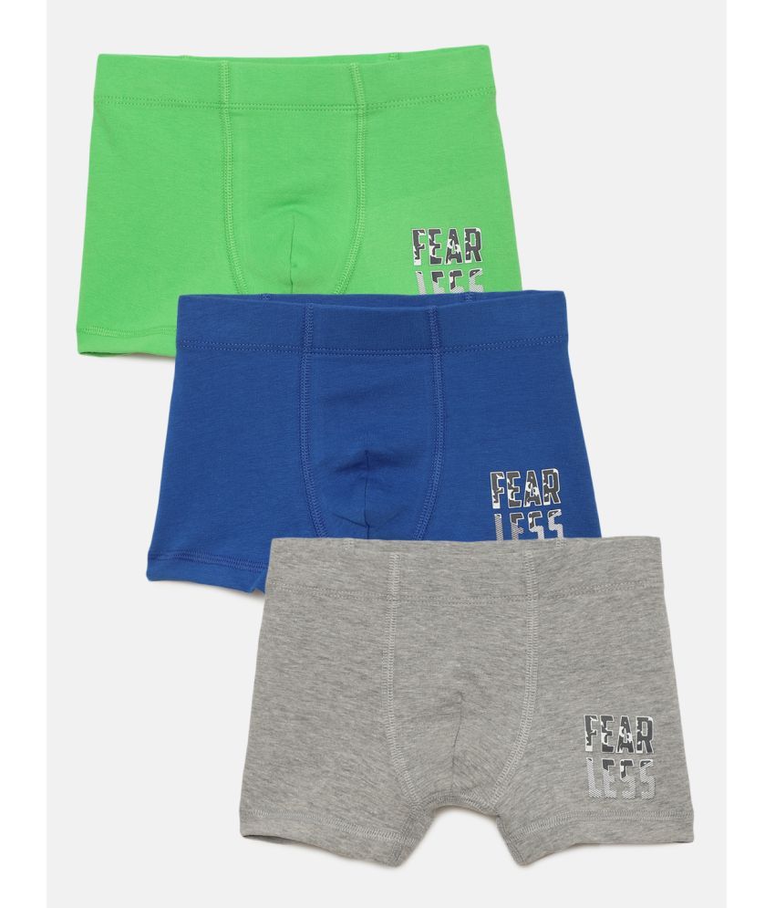     			Mackly Pack of 3 Boys Cotton Blend Boxers ( Green )