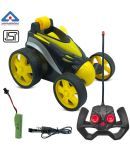 NHR Remote Control Car RC Stunt Vehicle 360Rotating Rolling Radio Control Electric Race Car, Toys For Kids (Yellow)