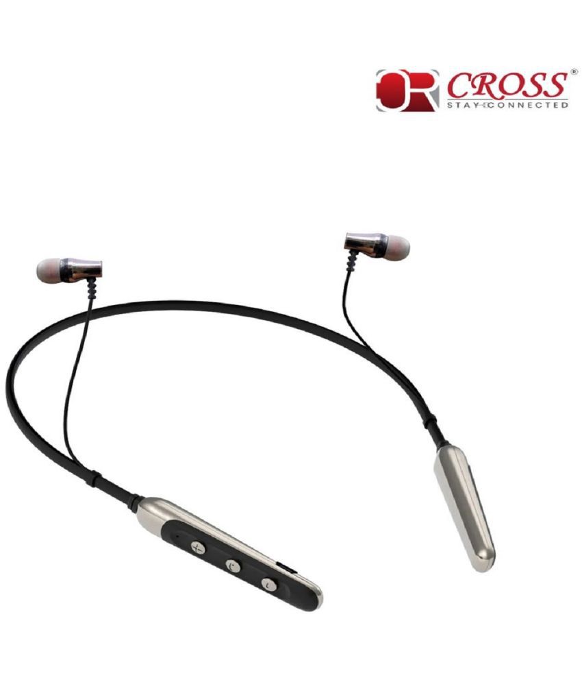 Cross CR BT 106 In Ear Bluetooth Neckband 15 Hours Playback IPX5(Splash & Sweat Proof) Comfirtable in ear fit -Bluetooth Black