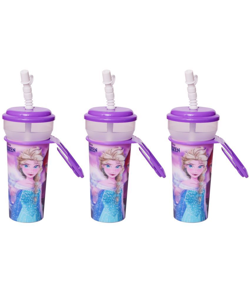     			Gluman Disney Frozen Cartoon Character Printed Sipper Bottle for Girls I Leak Proof, 100% Food Grade| BPA Free | Recyclable/Reusable | Spout Lid 350ml (Pack of 3)