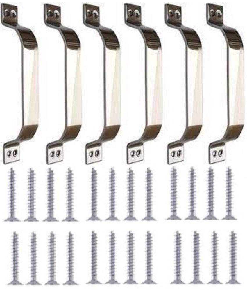     			ONJECX Stainless Steel 6 Inches Handle for Home & Kitchen Doors/Cabinet/Window Handles - Hox (Pack of 6 Pcs) SS016H