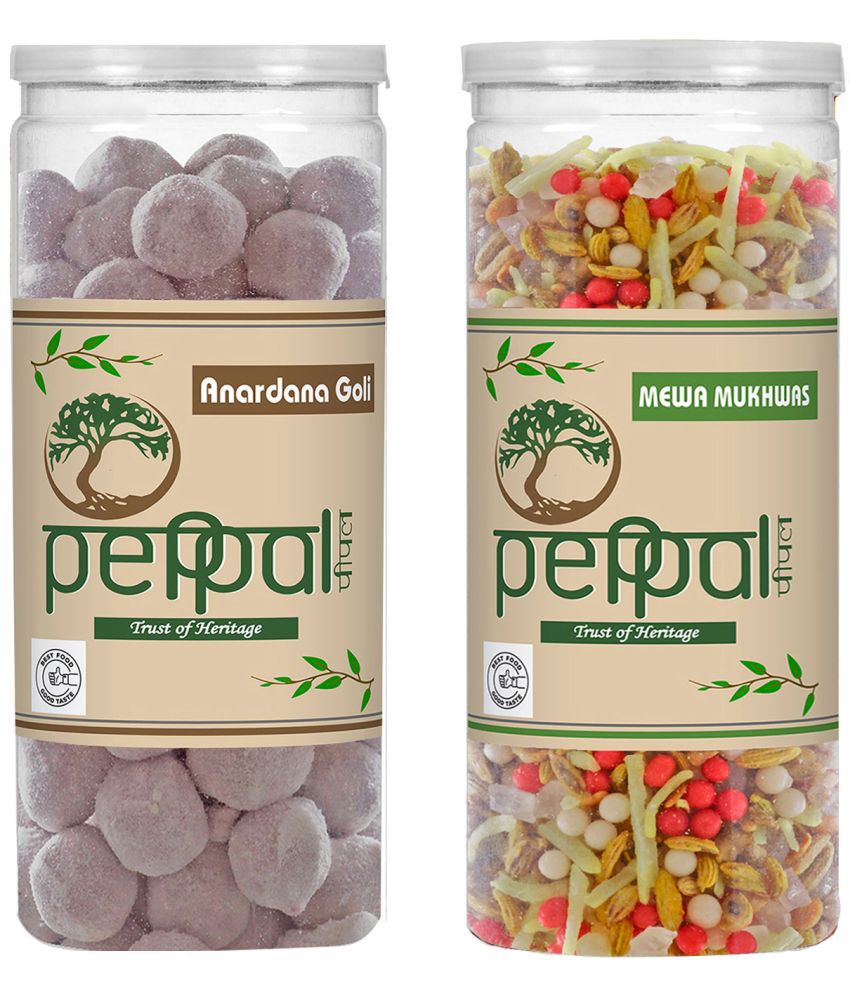     			Peppal Mewa Mukhwas 180g and Anardana Goli 200g Candy Drops 380 gm