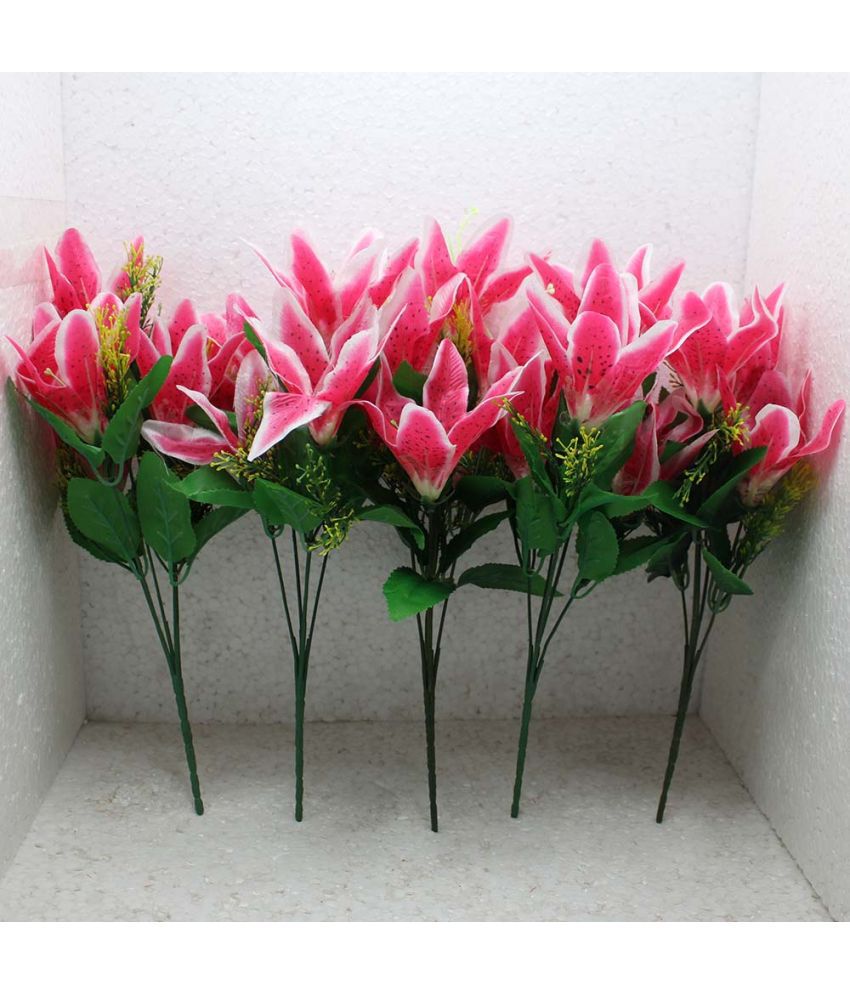     			TFH - Pink Lily Artificial Flowers Bunch ( Pack of 5 )