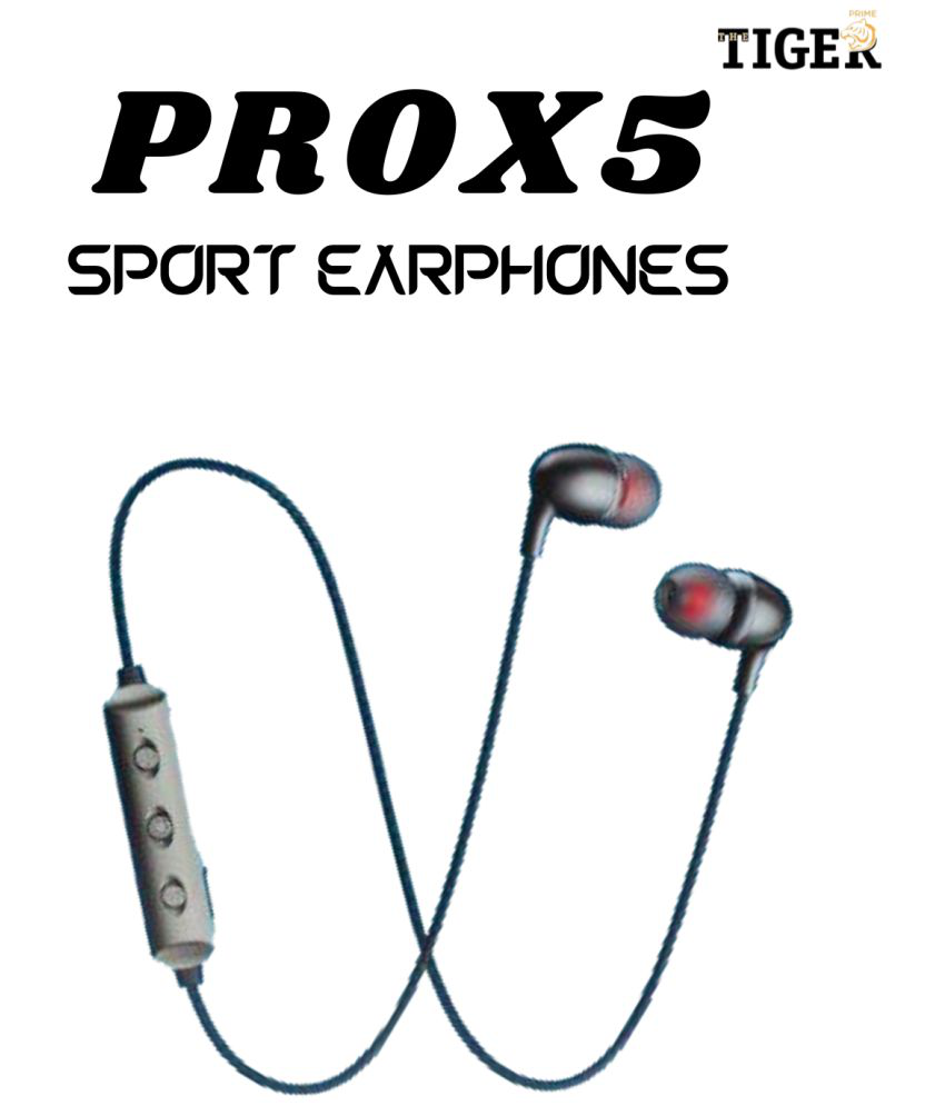 Tiger PRO-X5 In Ear Bluetooth Neckband 10 Hours Playback IPX5(Splash & Sweat Proof) Fast charging -Bluetooth Gold