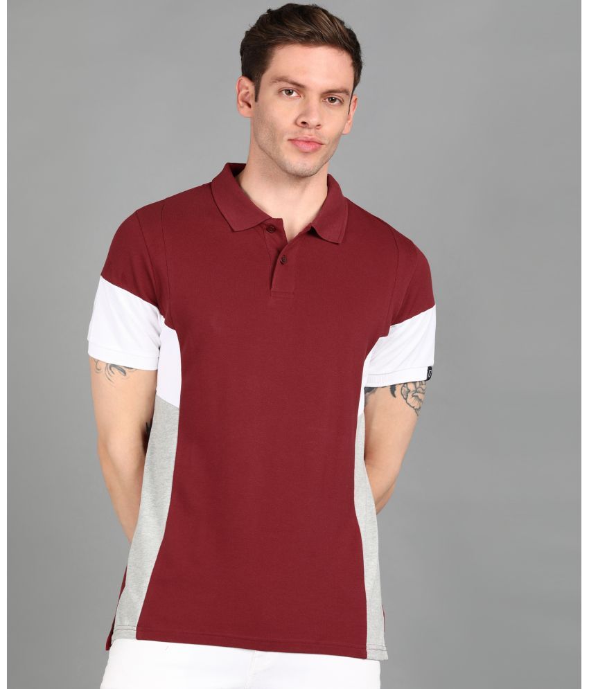     			Urbano Fashion - Maroon Cotton Slim Fit Men's Polo T Shirt ( Pack of 1 )