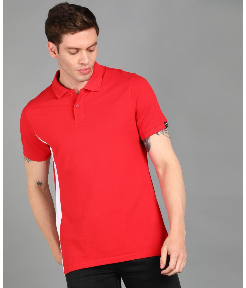     			Urbano Fashion - Red Cotton Slim Fit Men's Polo T Shirt ( Pack of 1 )