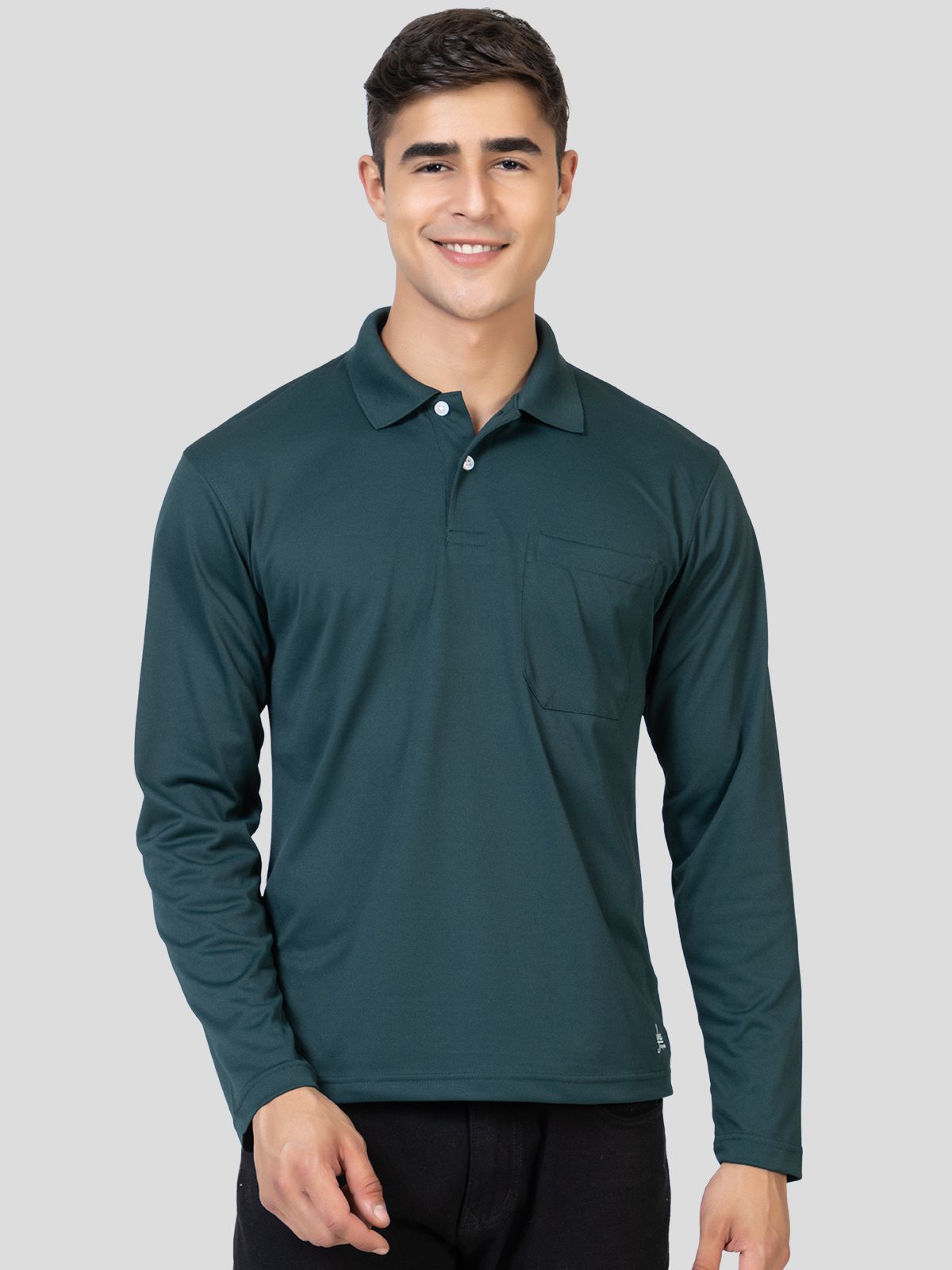     			YHA - Dark Green Cotton Blend Regular Fit Men's Polo T Shirt ( Pack of 1 )