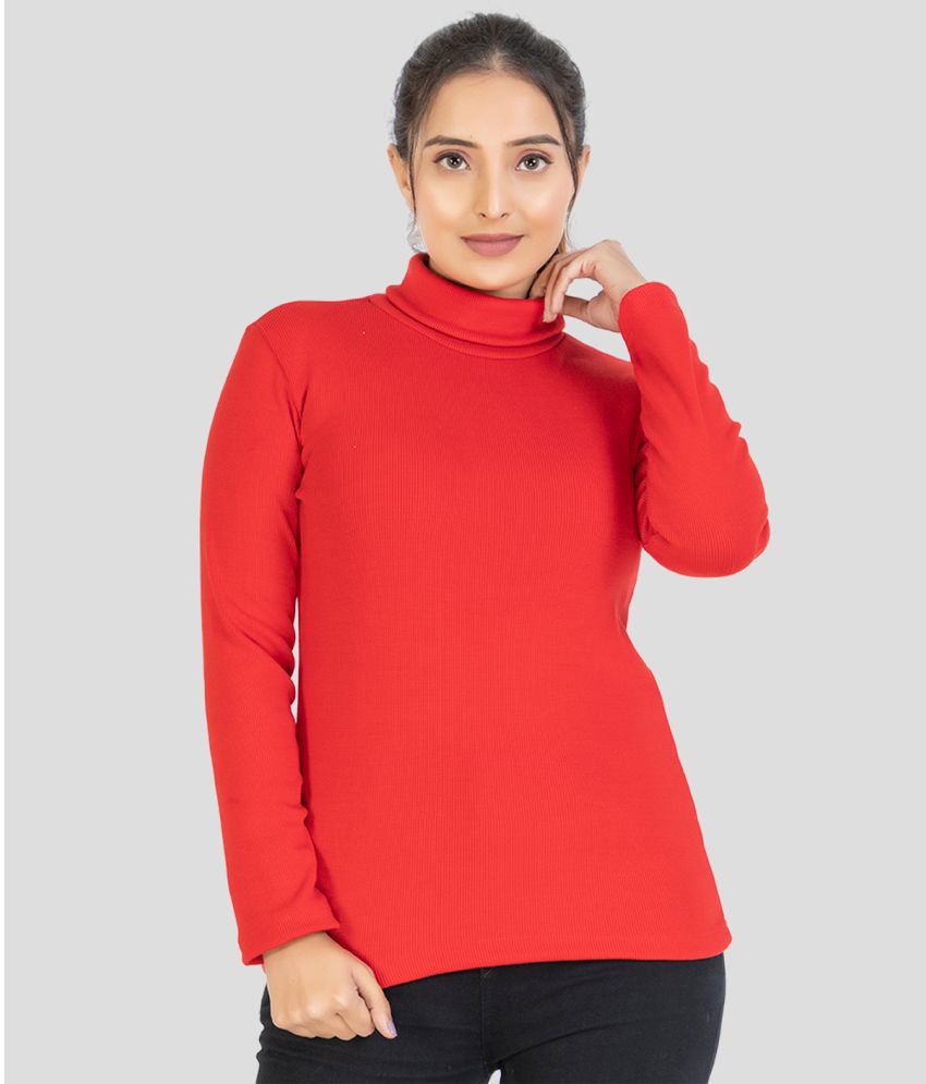     			YHA - Red Cotton Blend Regular Fit Women's T-Shirt ( Pack of 1 )