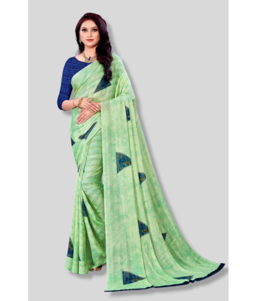     			sanwariya - Light Green Georgette Saree With Blouse Piece ( Pack of 1 )