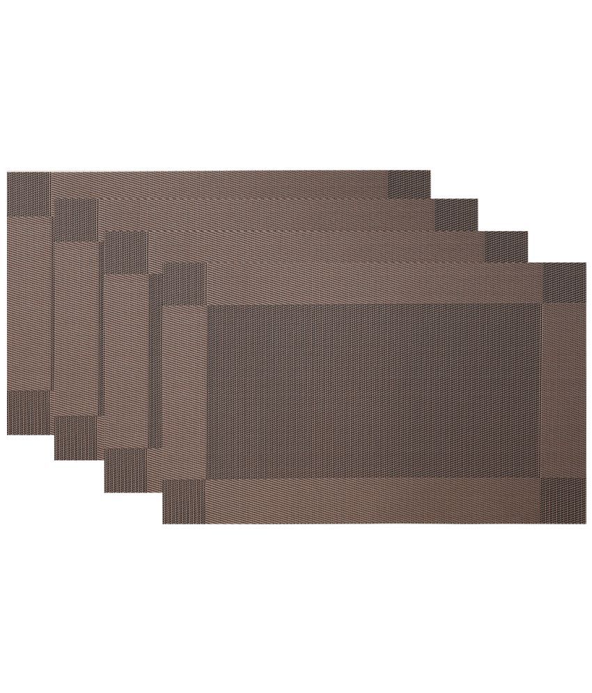     			HOKIPO - Brown Abstract PVC 4 Seater Table Mats ( Pack of 4 )