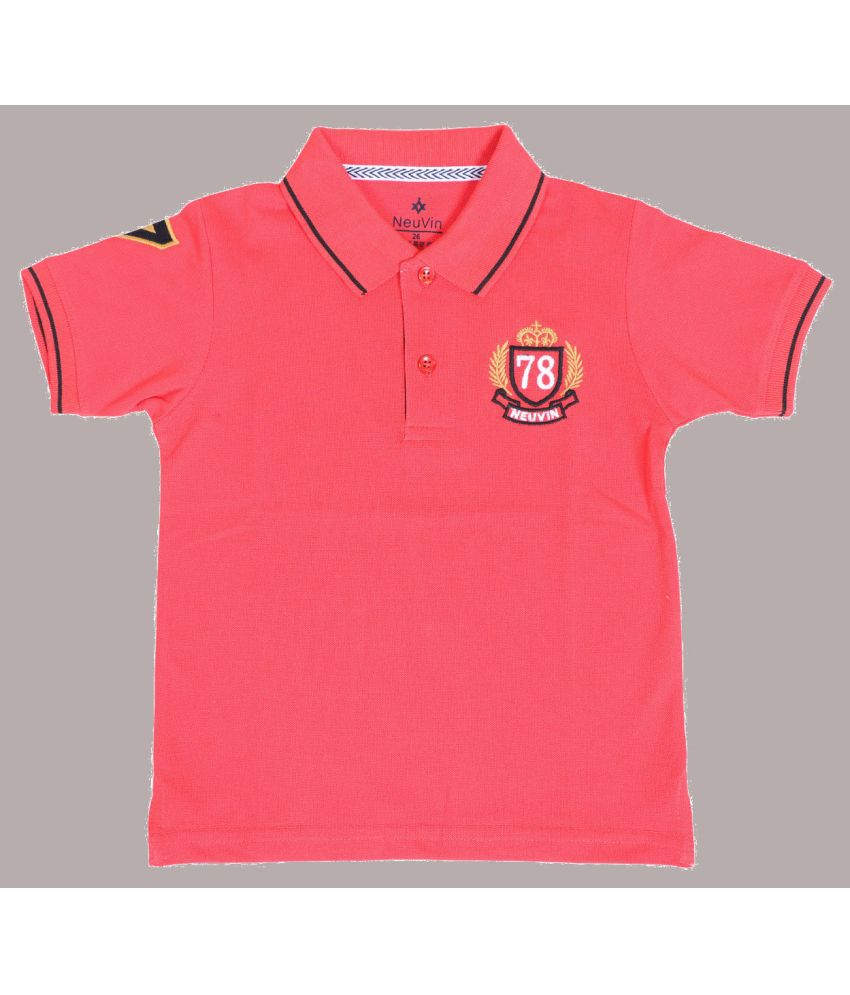     			NEUVIN - Pink Cotton Blend Boy's Polo T-Shirt ( Pack of 1 )