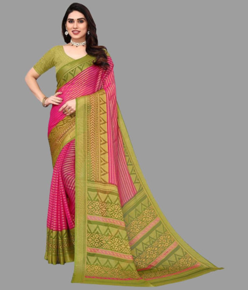     			Sitanjali Lifestyle - Pink Brasso Saree With Blouse Piece ( Pack of 1 )