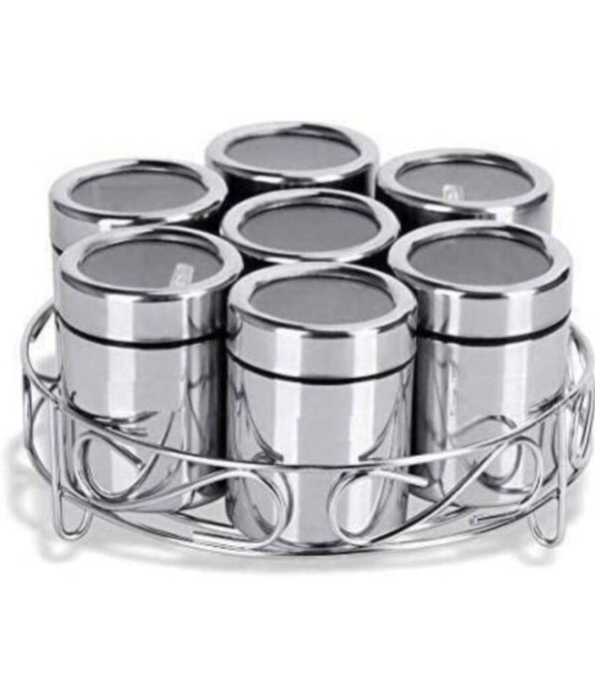     			ATROCK - Steel Silver Spice Container ( Set of 1 )