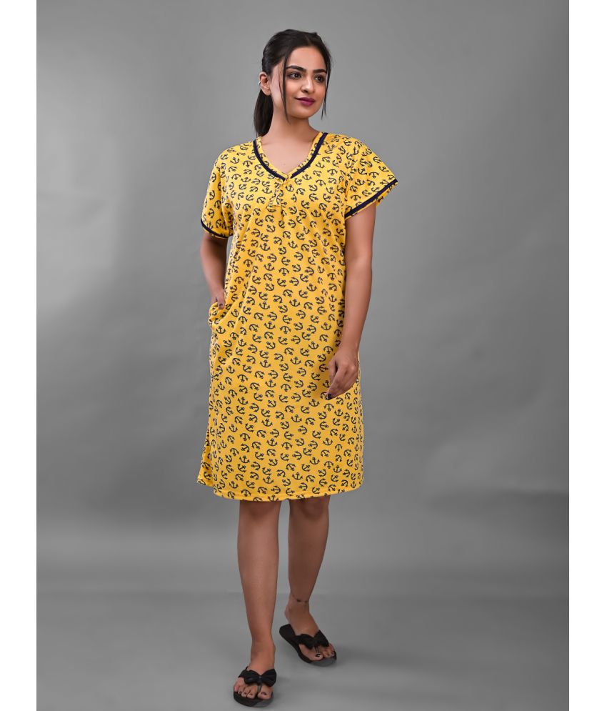     			Apratim - Yellow Hosiery Women's Nightwear Nighty & Night Gowns ( Pack of 1 )