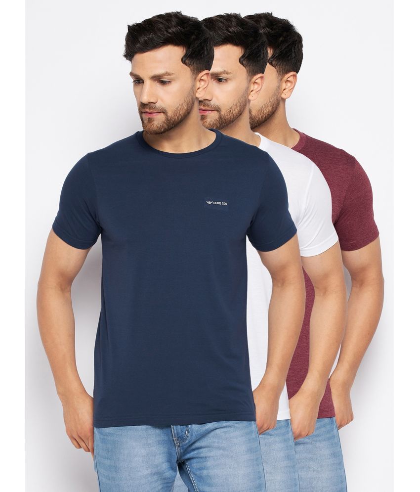     			Duke - Multicolor Cotton Blend Slim Fit Men's T-Shirt ( Pack of 3 )