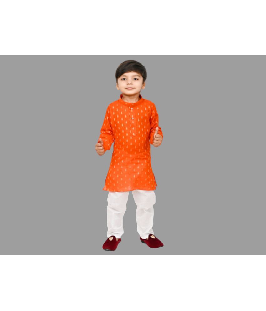     			JCT DRESSES - Orange Cotton Boys Kurta Sets ( Pack of 1 )