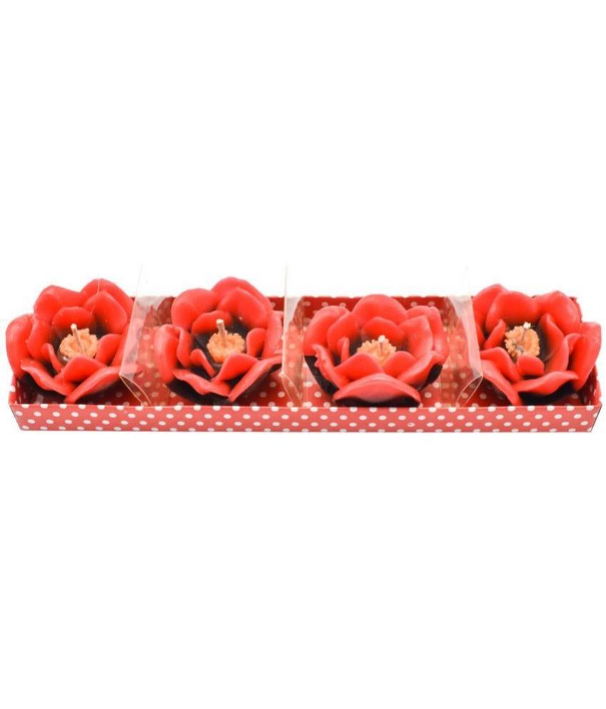     			Kookee - Red Rose Ball Candle 10 cm ( Pack of 1 )