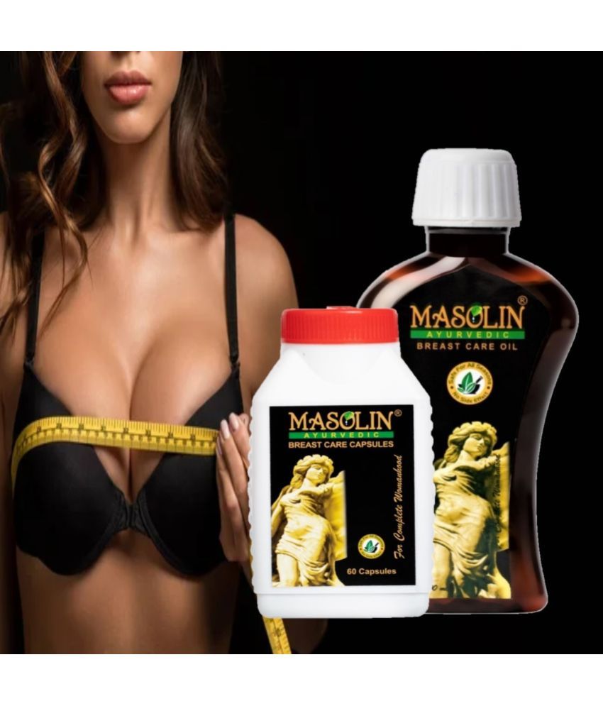     			MASOLIN HERBAL Bre@st Growth Oil 100ml & Capsule 60Caps Oil 2 no.s Pack Of 1