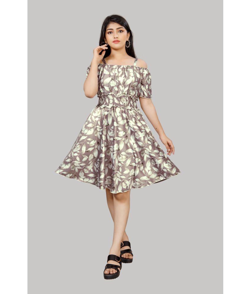     			R K Maniyar - Brown Satin Girls A-line Dress ( Pack of 1 )